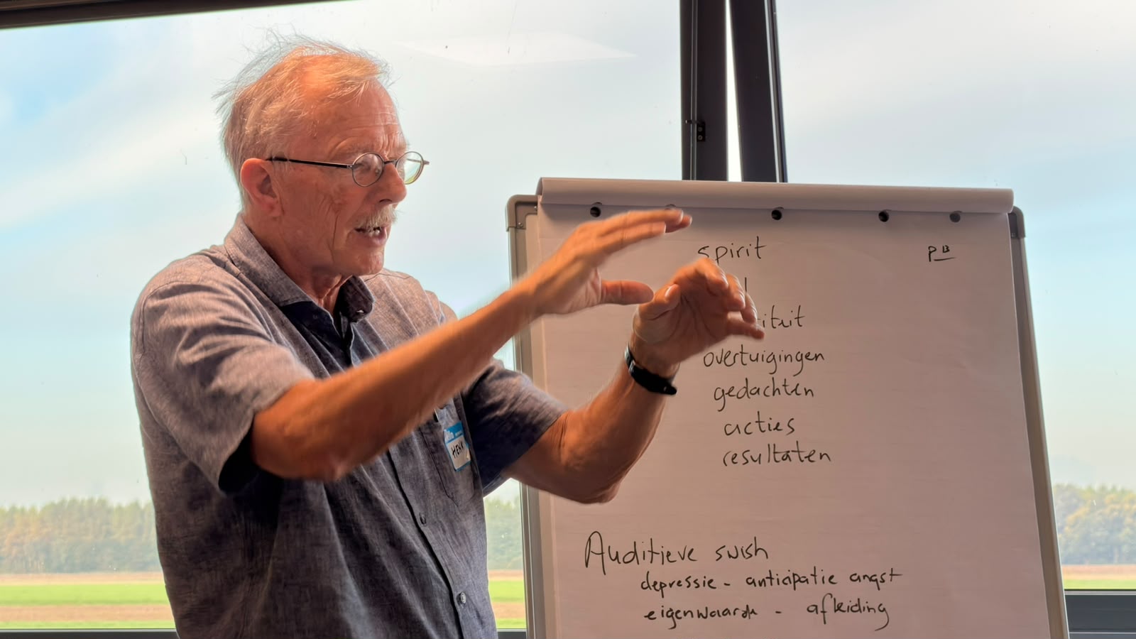 Henk de Vos tijdens de NLP-training bij Team Gezond